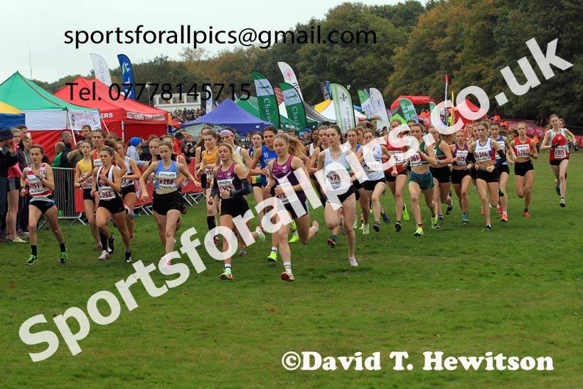 Junior Women, 2022 National Cross Country Relays, Berry Hill Park, Mansfield.  Photo: David T. Hewitson/Sports for All Pics